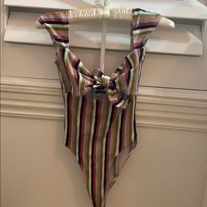 Urban outfitters striped cut out bodysuit